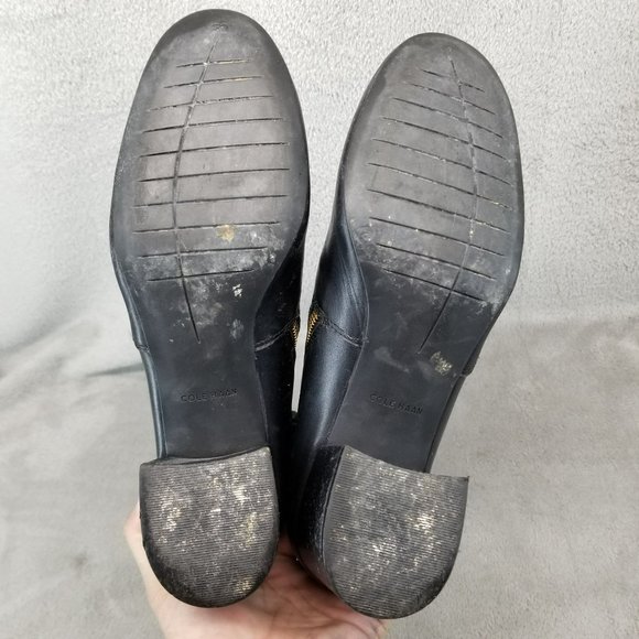 Cole Haan Shoes Womens Size 9 Black Leather Side Zip Ankle Booties - Picture 10 of 15